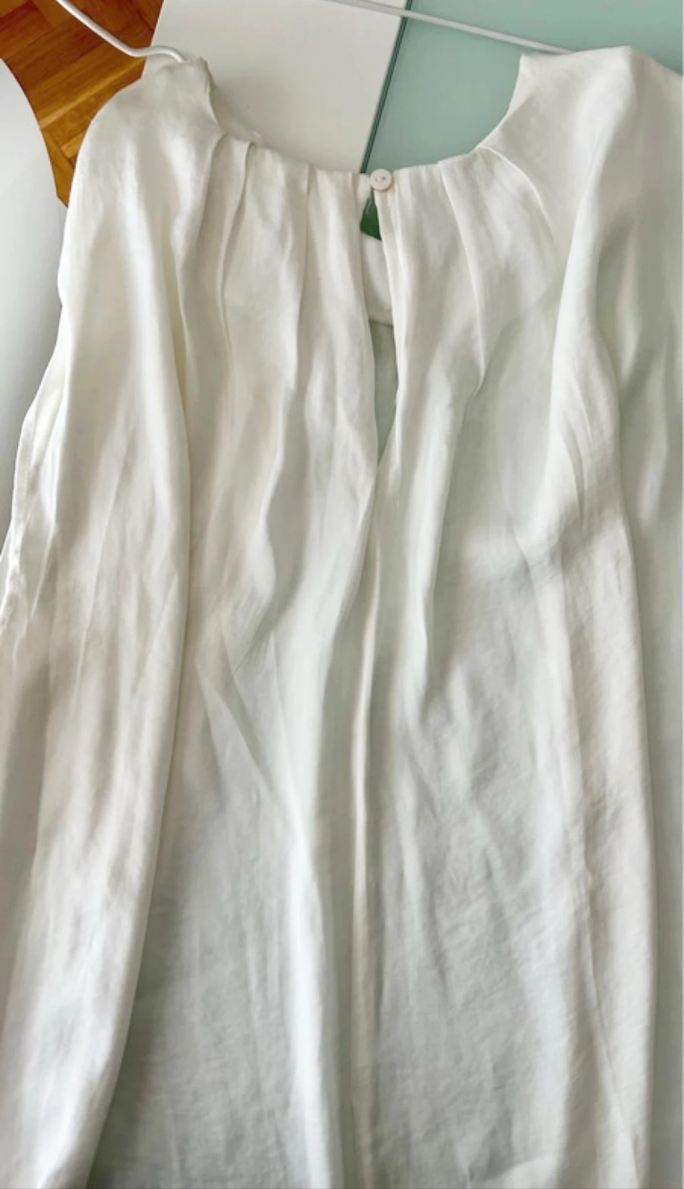 Blusa blanca fluida mujer talla 44-46 · tipo seda – photo 6